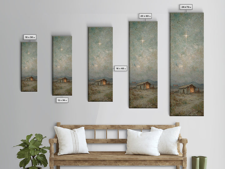 Nativity Dawn – Framed Canvas Print – Tall Skinny Art Print – Framed Christmas Art – Christian Art Work – Christmas Canvas Wall Art – Chris