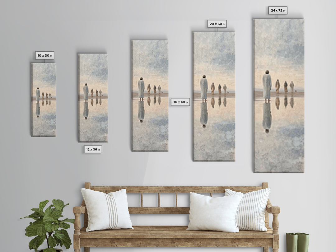Distant Fellowship Light – Framed Canvas Print – Christian Wall Art – Christian Art Canvas – Jesus Painting – Tall Narrow Wall Art – Christ