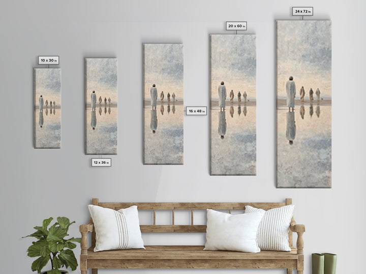 Distant Fellowship Light – Framed Canvas Print – Christian Wall Art – Christian Art Canvas – Jesus Painting – Tall Narrow Wall Art – Christ