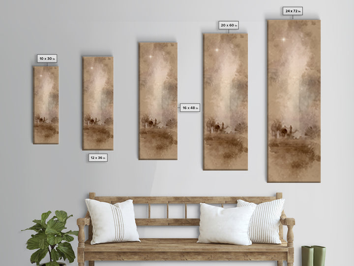 Desert Light Journey | Framed Canvas Print | Christian Wall Art | Christian Christmas Art | Narrow Art | Christian Art Canvas | Christmas A