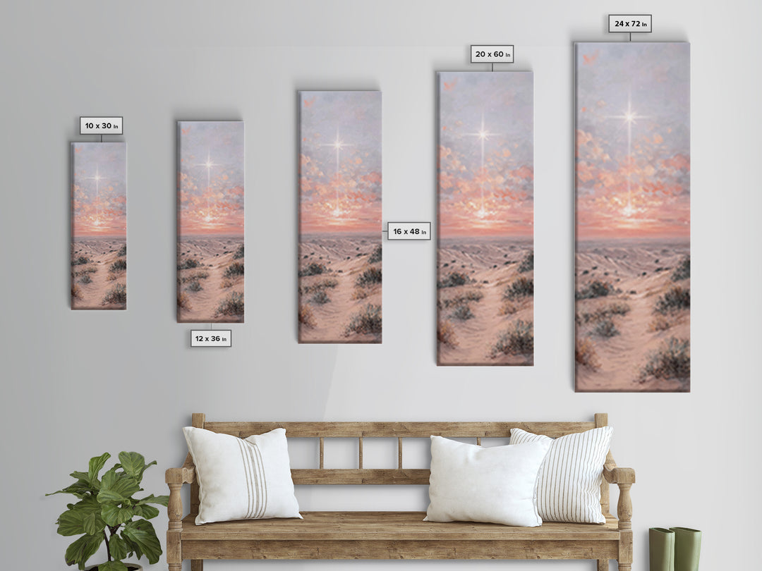 Radiant Desert Star, Framed Canvas Print, Christian Christmas Art, Christian Wall Art, Narrow Art, Christian Art Canvas, Christmas Art Prin