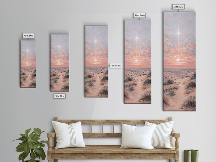 Radiant Desert Star, Framed Canvas Print, Christian Christmas Art, Christian Wall Art, Narrow Art, Christian Art Canvas, Christmas Art Prin