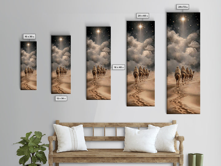 Desert Pilgrim Star | Framed Canvas Print | Christmas Art | Christian Art Canvas | Christian Wall Art | Tall Skinny Art Print | Christian C