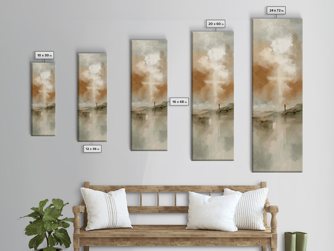 Cross Of Mercy – Framed Canvas Print – Skinny Art – Christian Wall Art – Christian Art – Christian Art Canvas – Minimalist Christian Art