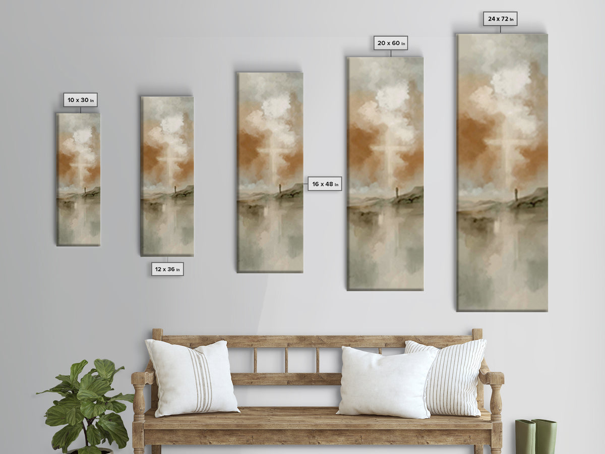Cross Of Mercy – Framed Canvas Print – Skinny Art – Christian Wall Art – Christian Art – Christian Art Canvas – Minimalist Christian Art