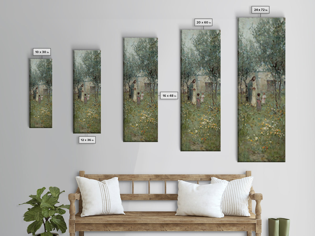 Garden of Peace – Framed Canvas Print | Narrow Art | Christian Art Print | Jesus Painting | Christian Decor | Subtle Christian Art