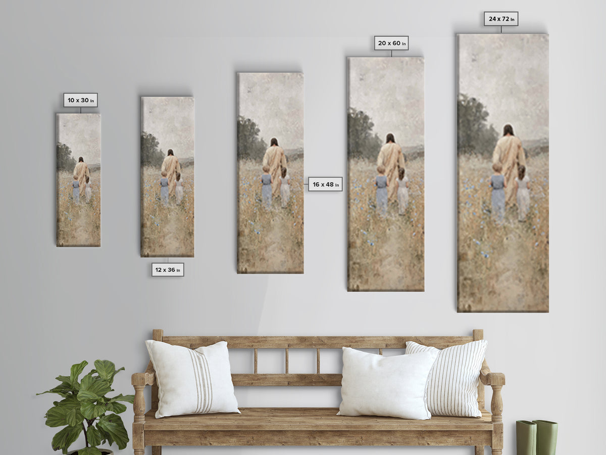 Fields of Mercy – Framed Canvas Print, Tall Skinny Art Print, Christian Art, Christian Wall Art, Jesus Painting, Christian Art Canvas