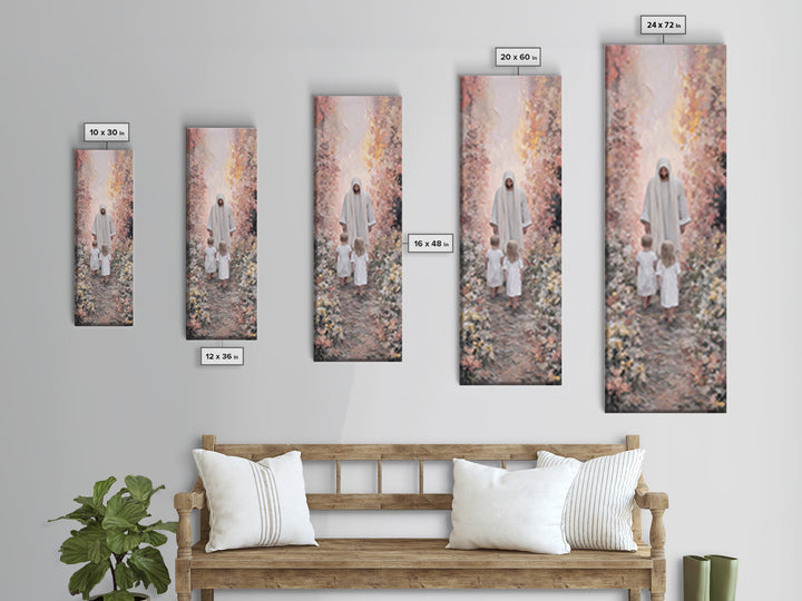 Joyful Morning Walk – Framed Canvas Print – Skinny Art – Christian Art Canvas – Christian Wall Art – Jesus Painting – Christian Christmas A