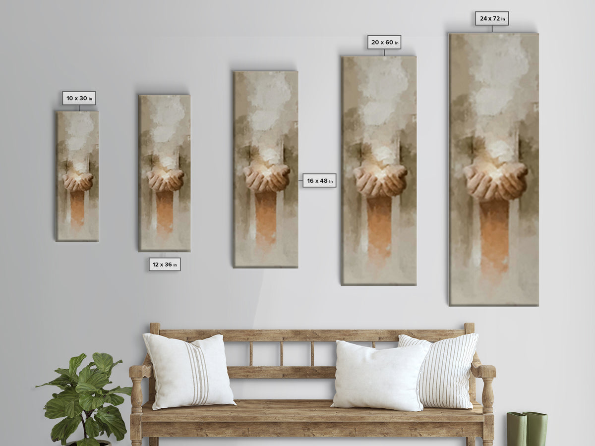 Gift Of Radiance – Framed Canvas Print – Tall Narrow Wall Art – Christian Art Canvas – Minimalist Christian Art – Christian Wall Art – Jesu