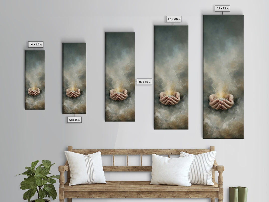 Light Of Renewal – Framed Canvas Print – Skinny Art – Christian Art Canvas – Christian Wall Art – Moody Christian Art – Jesus Painting