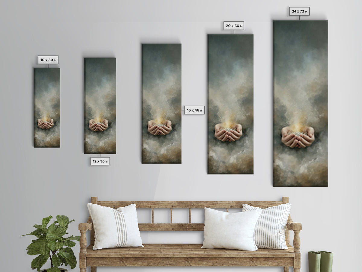 Light Of Renewal – Framed Canvas Print – Skinny Art – Christian Art Canvas – Christian Wall Art – Moody Christian Art – Jesus Painting