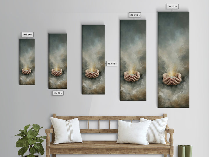 Light Of Renewal – Framed Canvas Print – Skinny Art – Christian Art Canvas – Christian Wall Art – Moody Christian Art – Jesus Painting