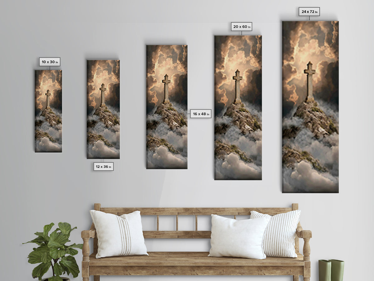 Crown Of Faith – Framed Canvas Print – Tall Skinny Art Print – Christian Wall Art – Christian Art – Christmas Art – Christian Painting