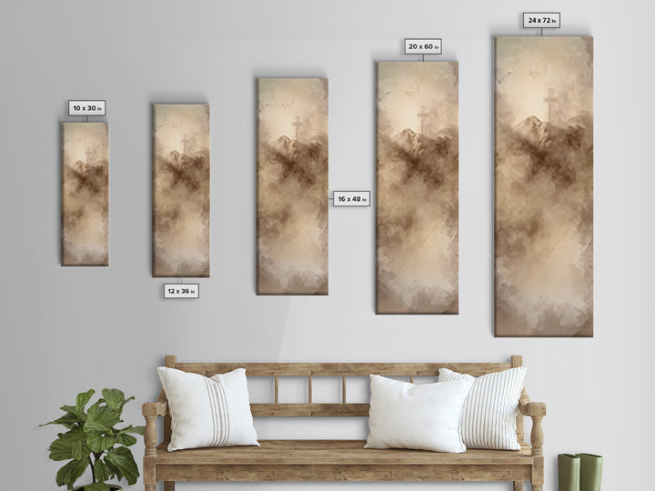 Beacon Of Salvation – Framed Canvas Print – Tall Skinny Art Print – Christian Wall Art – Christian Art – Christian Painting – Christmas Art