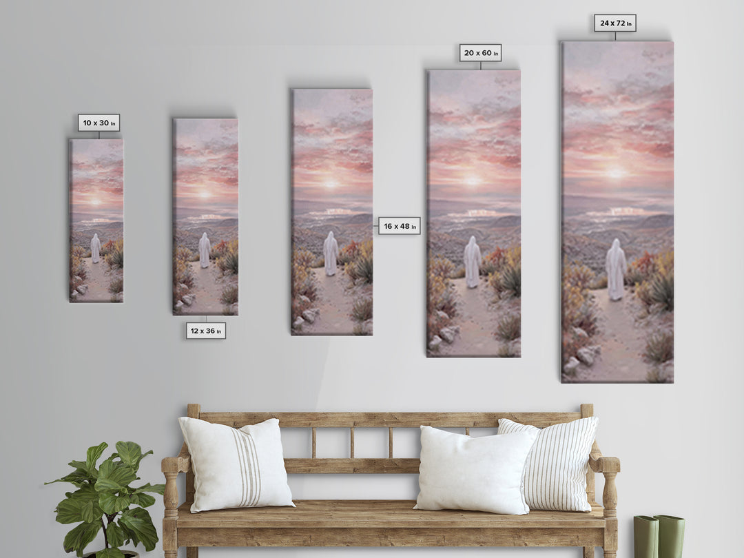 Valley Of Peace – Framed Canvas Print – Tall Narrow Wall Art – Christian Art – Christian Art Canvas – Jesus Painting – Christian Wall Art