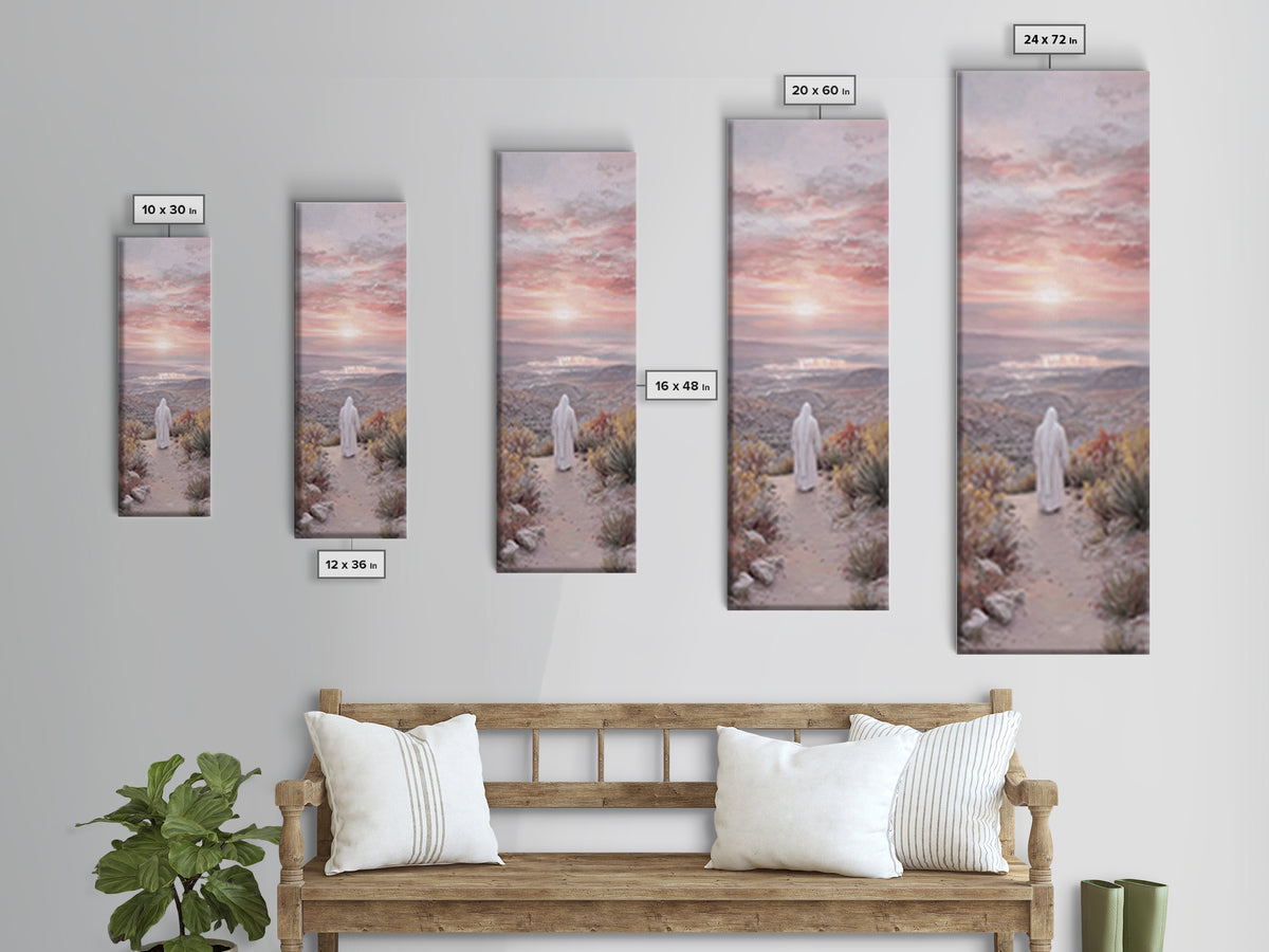 Valley Of Peace – Framed Canvas Print – Tall Narrow Wall Art – Christian Art – Christian Art Canvas – Jesus Painting – Christian Wall Art