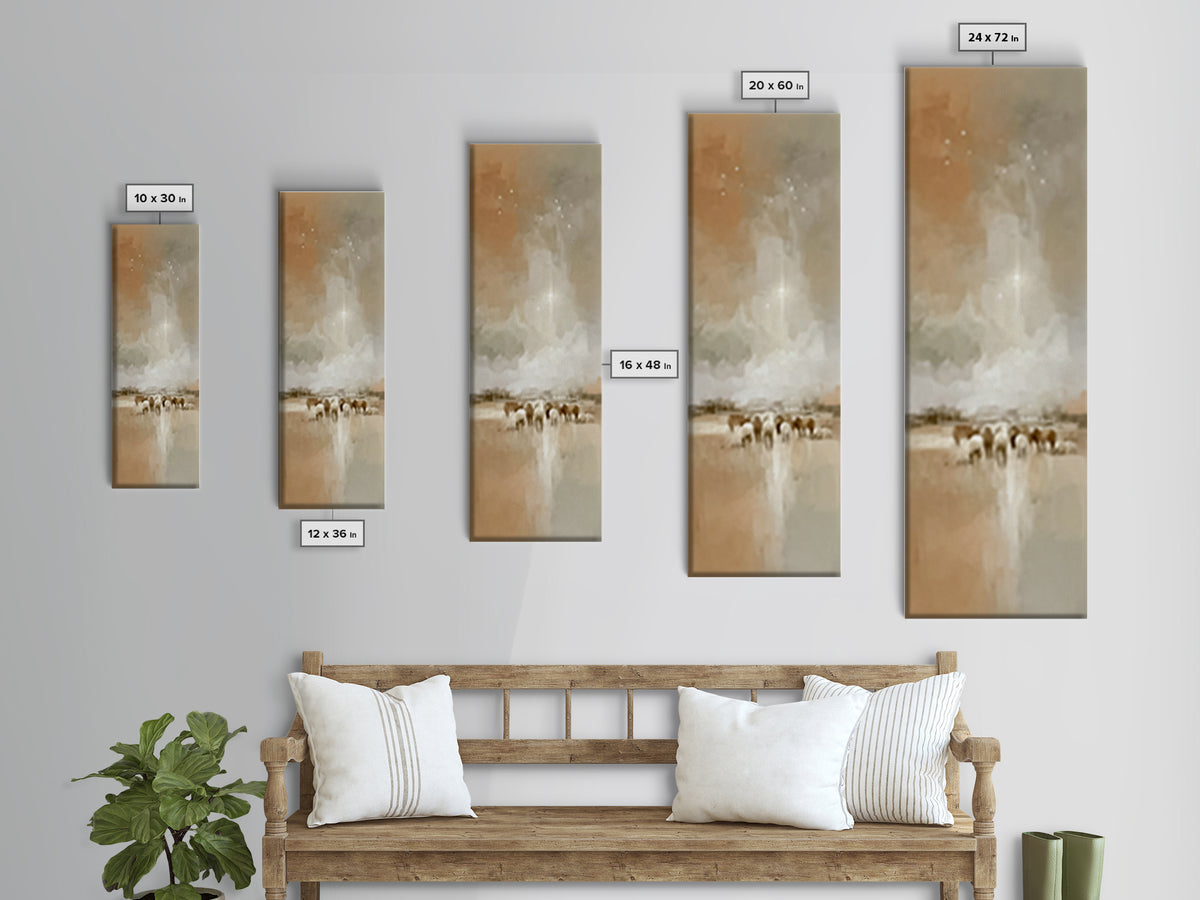 Celestial Promise - Framed Canvas Print - Christian Wall Art - Christian Art - Skinny Art - Christian Christmas Art - Jesus Painting - Chri