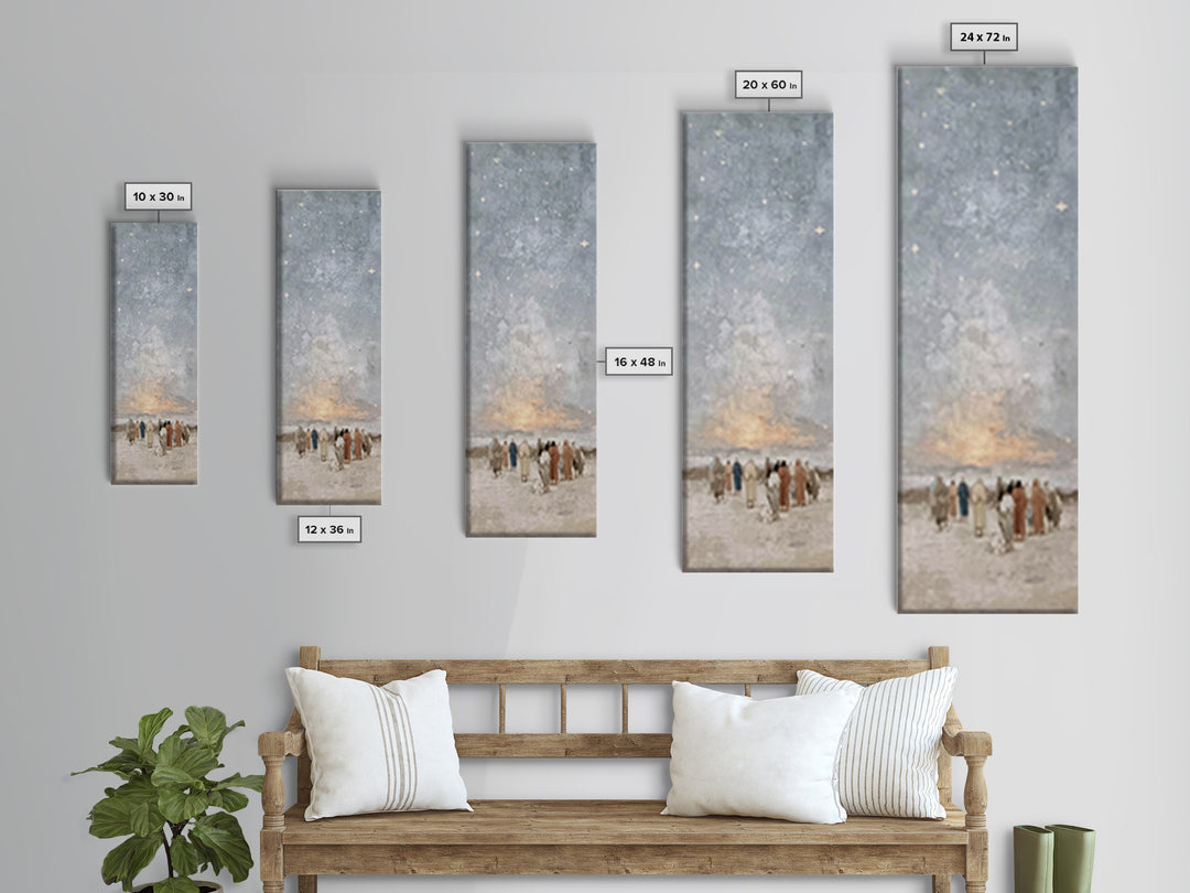 Star Of Peace - Framed Canvas Print - Christian Christmas Art - Christian Art Canvas - Jesus Painting - Christian Wall Art - Narrow Art - C
