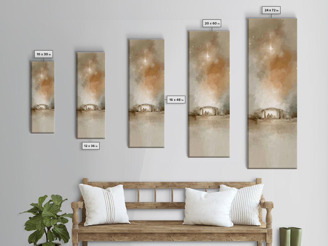 Star Of Bethlehem – Framed Canvas Print – Christian Art Canvas – Christian Christmas Art – Christian Wall Art – Skinny Art – Jesus Painting