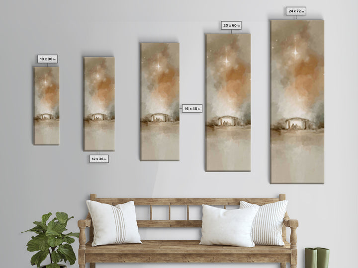 Star Of Bethlehem – Framed Canvas Print – Christian Art Canvas – Christian Christmas Art – Christian Wall Art – Skinny Art – Jesus Painting
