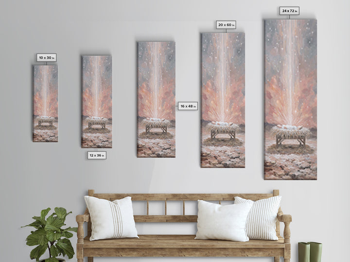 Heavenly Child Light – Framed Canvas Print – Christian Art Canvas – Christian Christmas Art – Christian Wall Art – Tall Skinny Art Print –