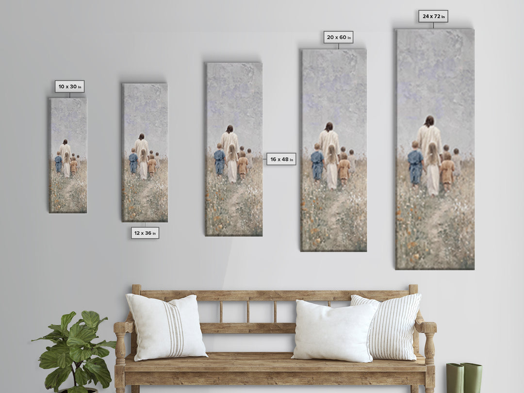 Path Of Grace, Framed Canvas Print, Christian Art Canvas, Jesus Painting, Christian Wall Art, Skinny Art, Christian Christmas Art