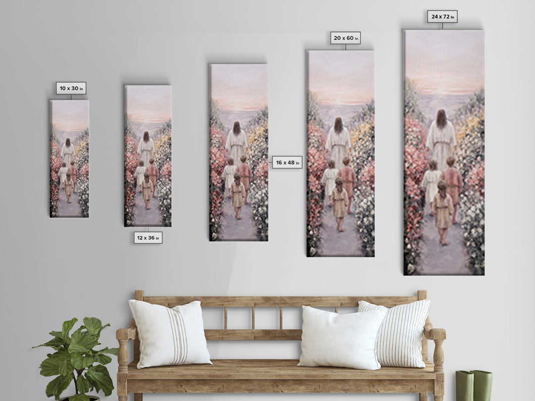 Morning With Christ | Framed Canvas Print | Christian Wall Art | Christian Art Canvas | Jesus Painting | Tall Skinny Art Print