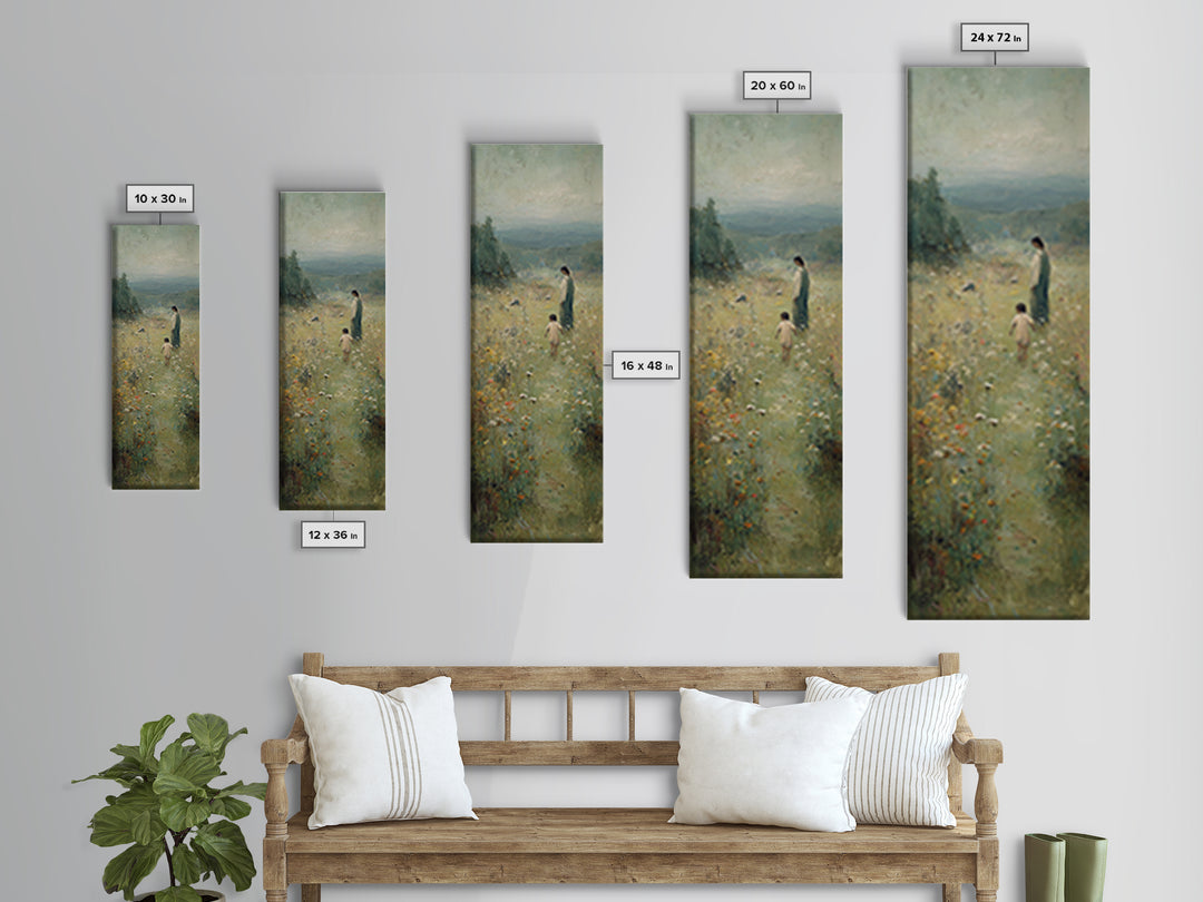 Garden Of Hope, Framed Canvas Print, Christian Wall Art, Jesus Painting, Christian Art Canvas, Tall Narrow Wall Art, Christian Decor