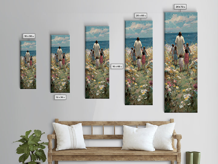 Children Of Light | Framed Canvas Print | Christian Wall Art | Christian Art Canvas | Jesus Painting | Tall Narrow Wall Art