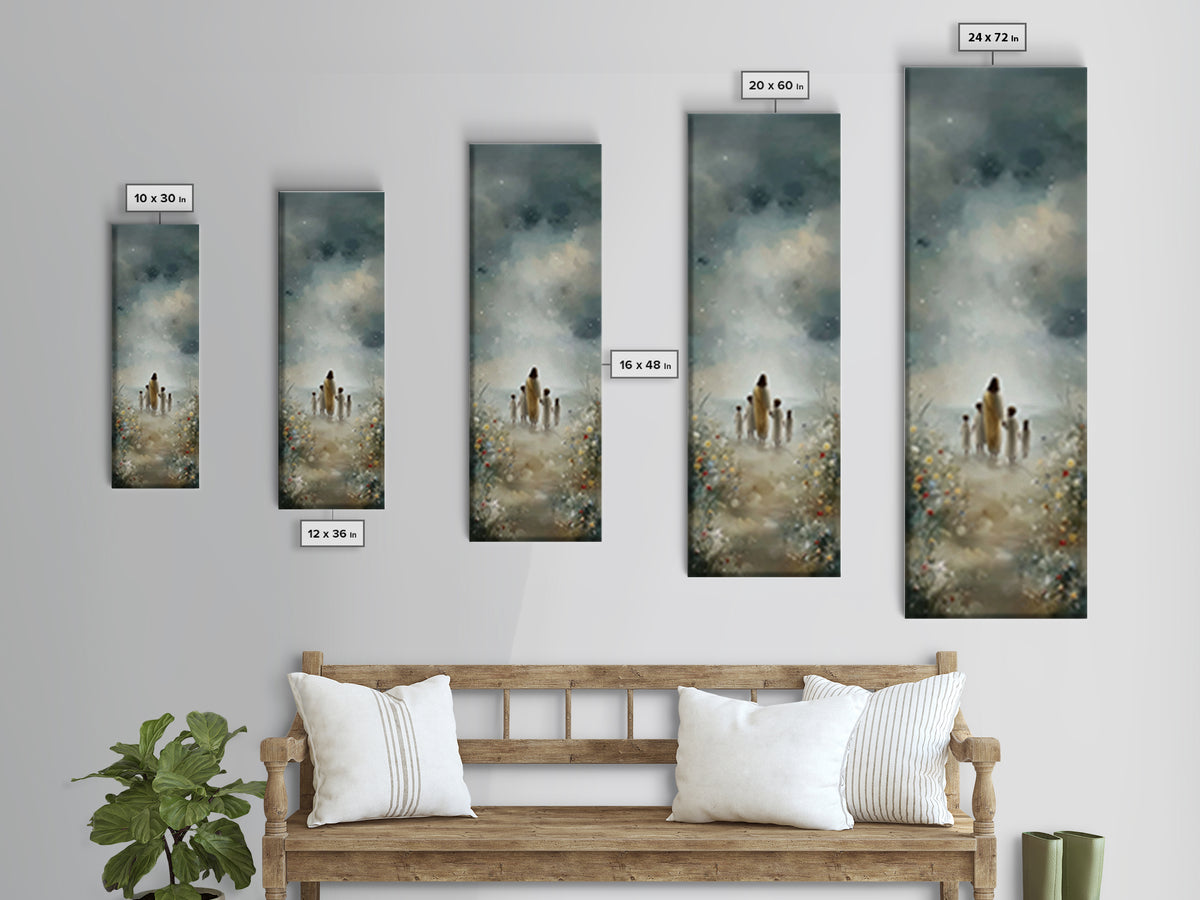 Heavenly Path – Framed Canvas Print – Christian Wall Art – Christian Art Canvas – Jesus Painting – Skinny Art – Christian Christmas Art