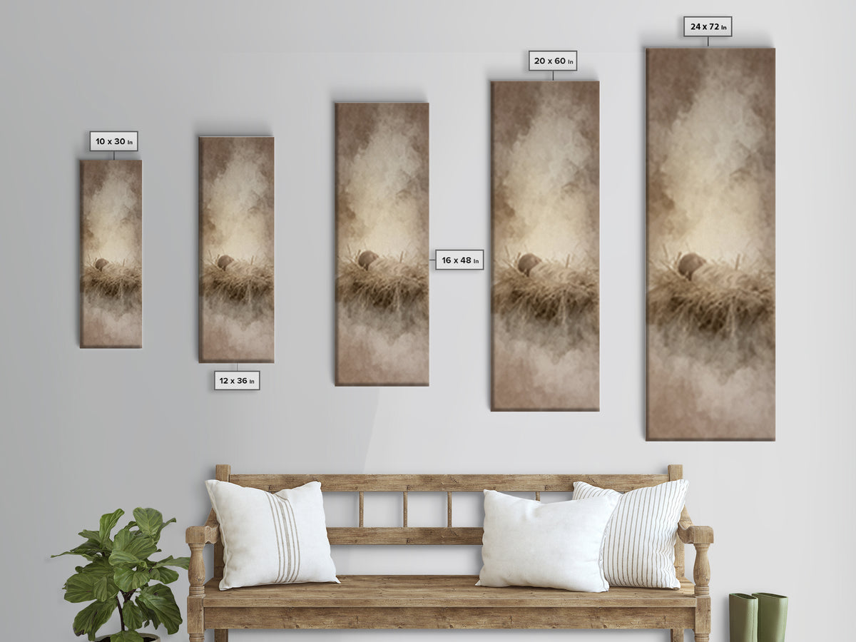 Little Lamb Blessing – Framed Canvas Print – Christian Art Canvas – Christian Wall Art – Jesus Painting – Tall Skinny Art Print