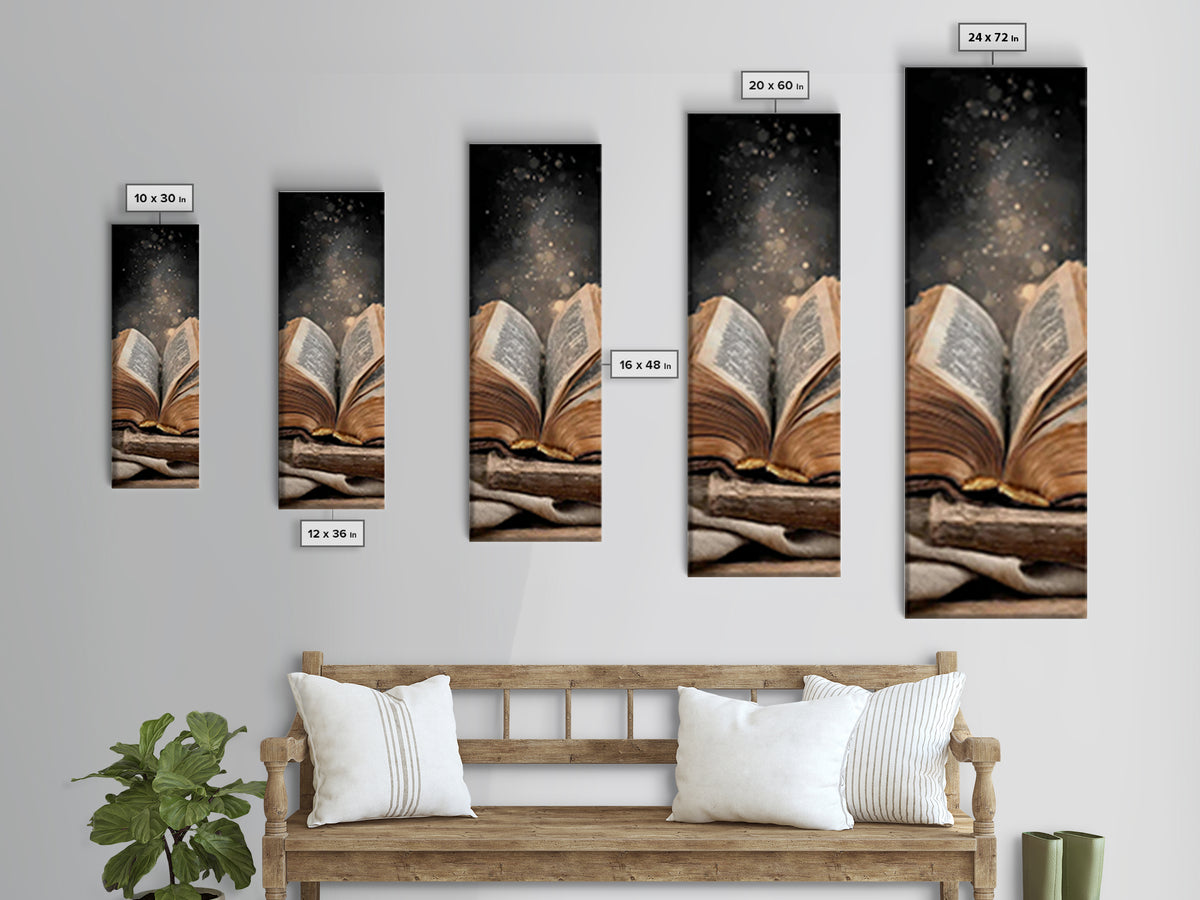 Bible Of Light – Framed Canvas Print – Tall Narrow Wall Art – Christian Art – Christian Art Canvas – Christian Wall Art – Christian Art Pri