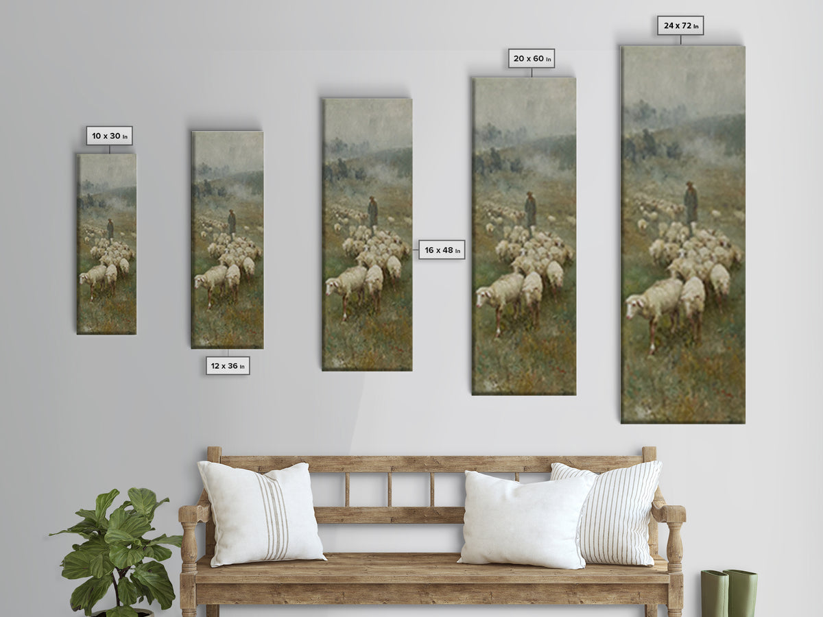 Gentle Shepherd Path – Framed Canvas Print – Christian Wall Art – Jesus Painting – Narrow Art – Christian Christmas Art – Christian Decor F