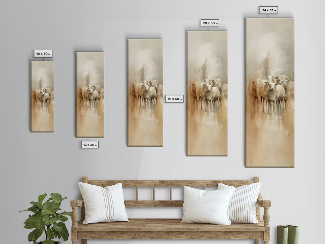 Holy Quiet Field | Framed Canvas Print | Christian Art Canvas | Tall Narrow Wall Art | Jesus Painting | Christian Christmas Art | Christian