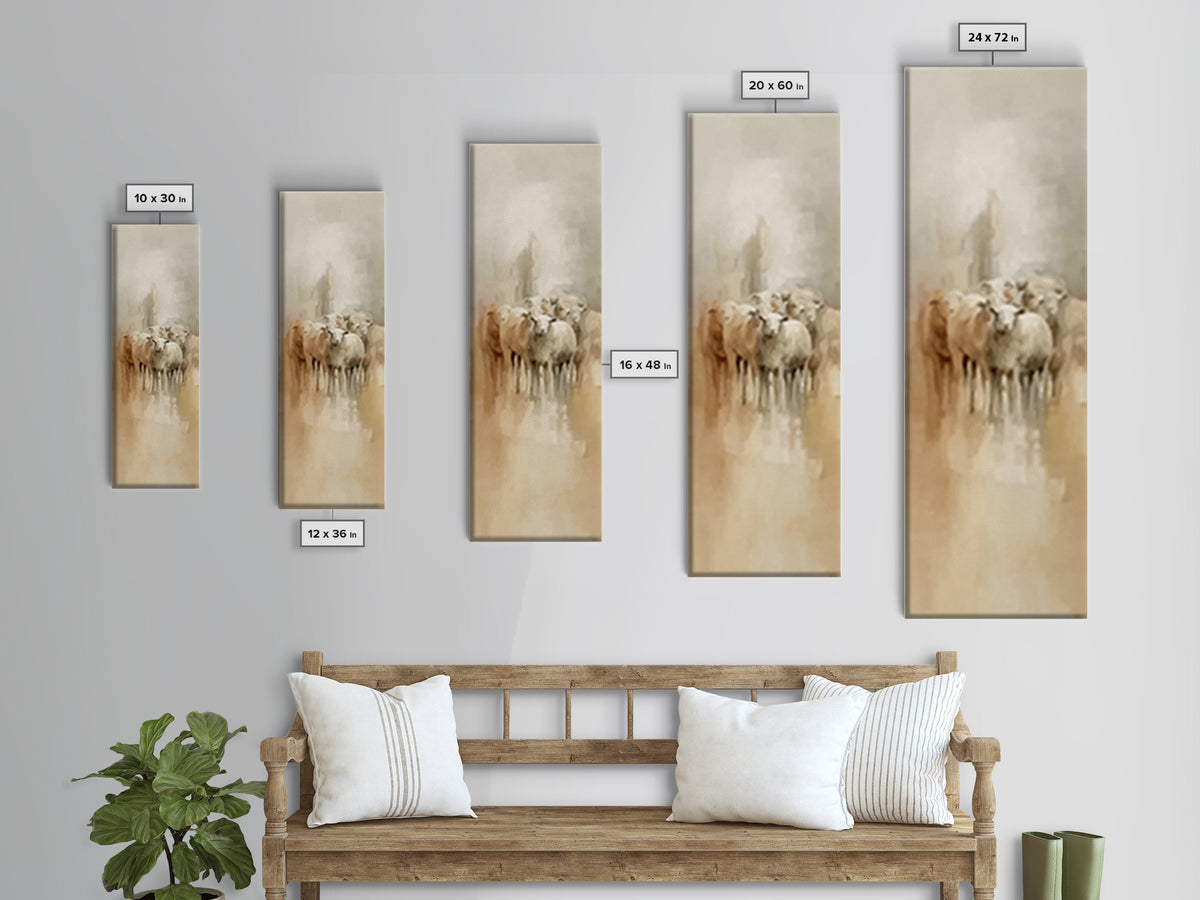 Holy Quiet Field | Framed Canvas Print | Christian Art Canvas | Tall Narrow Wall Art | Jesus Painting | Christian Christmas Art | Christian