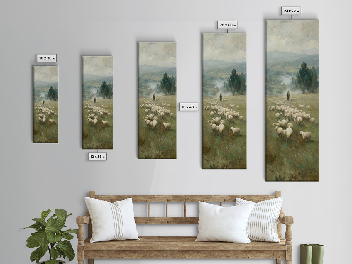 Blessed Quiet Hills – Framed Canvas Print – Christian Wall Art – Christian Art Canvas – Skinny Art – Jesus Christmas Art – Christian Decor