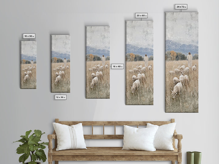 Still Waters Calling, Framed Canvas Print, Christian Art Canvas, Tall Narrow Wall Art, Jesus Painting, Christian Christmas Art, Christian W