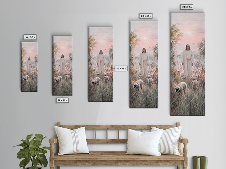 Grace In The Meadow – Framed Canvas Print – Christian Art Canvas – Christian Wall Art – Jesus Painting – Skinny Art – Christian Christmas A
