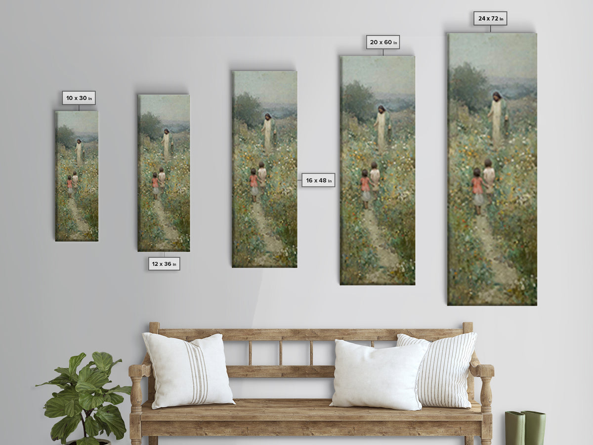Blooming Promise – Framed Canvas Print – Christian Art Canvas – Christian Wall Art – Jesus Painting – Narrow Art – Christian Christmas Art