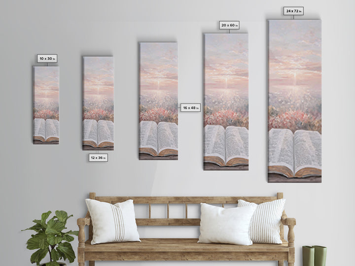Dawn Of Scripture – Framed Canvas Print – Narrow Art – Christian Art – Christian Art Canvas – Christian Wall Art – Christmas Art – Christia