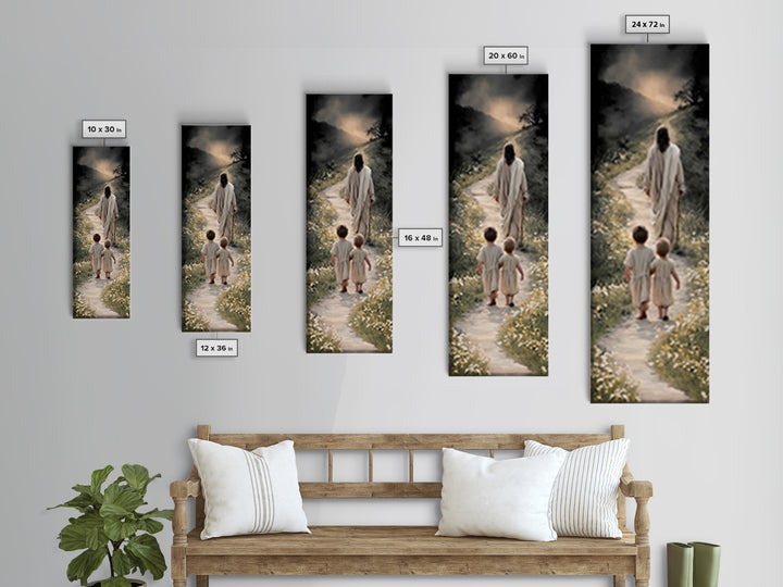 Light Of Guidance | Framed Canvas Print | Christian Art Canvas | Tall Narrow Wall Art | Jesus Painting | Christian Wall Art | Christmas Art
