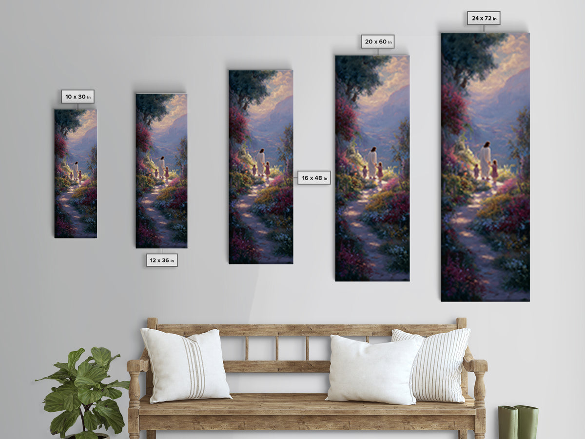 Valley Of Peace, Framed Canvas Print, Christian Art Canvas, Skinny Art, Christian Wall Art, Jesus Painting, Christmas Art