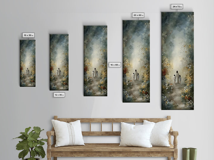 Floral Haven | Framed Canvas Print | Christian Art Print | Narrow Art | Jesus Painting | Christian Wall Art | Christmas Art