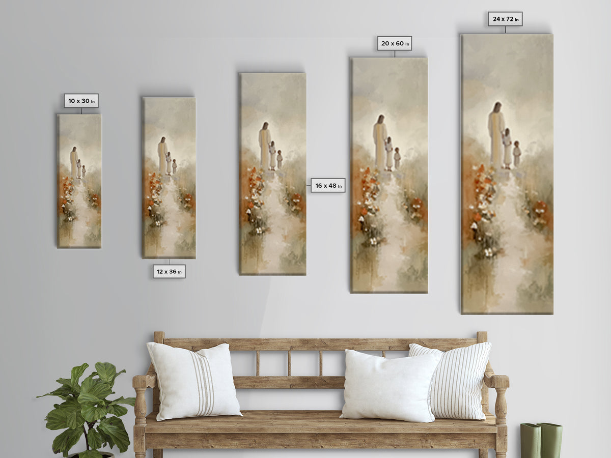 Graceful Stillness, Framed Canvas Print, Christian Art Canvas, Tall Narrow Wall Art, Christian Wall Art, Jesus Painting, Christmas Art