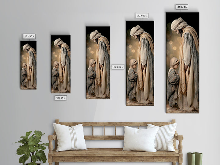 Tender Refuge Light – Framed Canvas Print – Christian Art Canvas – Jesus Painting – Christian Wall Art – Tall Skinny Art Print – Christian
