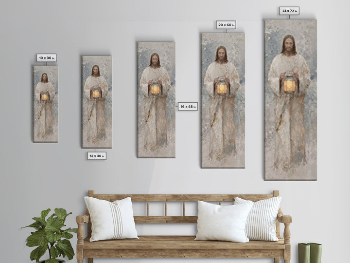 Calm Midnight Guide – Framed Canvas Print – Christian Wall Art – Jesus Painting – Christian Art Canvas – Skinny Art – Narrow Art – Modern C