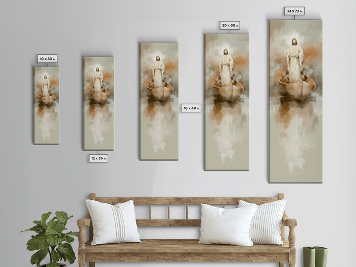 Harbor Of Peace – Framed Canvas Print – Tall Skinny Art Print – Christian Wall Art – Jesus Painting – Christian Art Canvas – Christmas Art