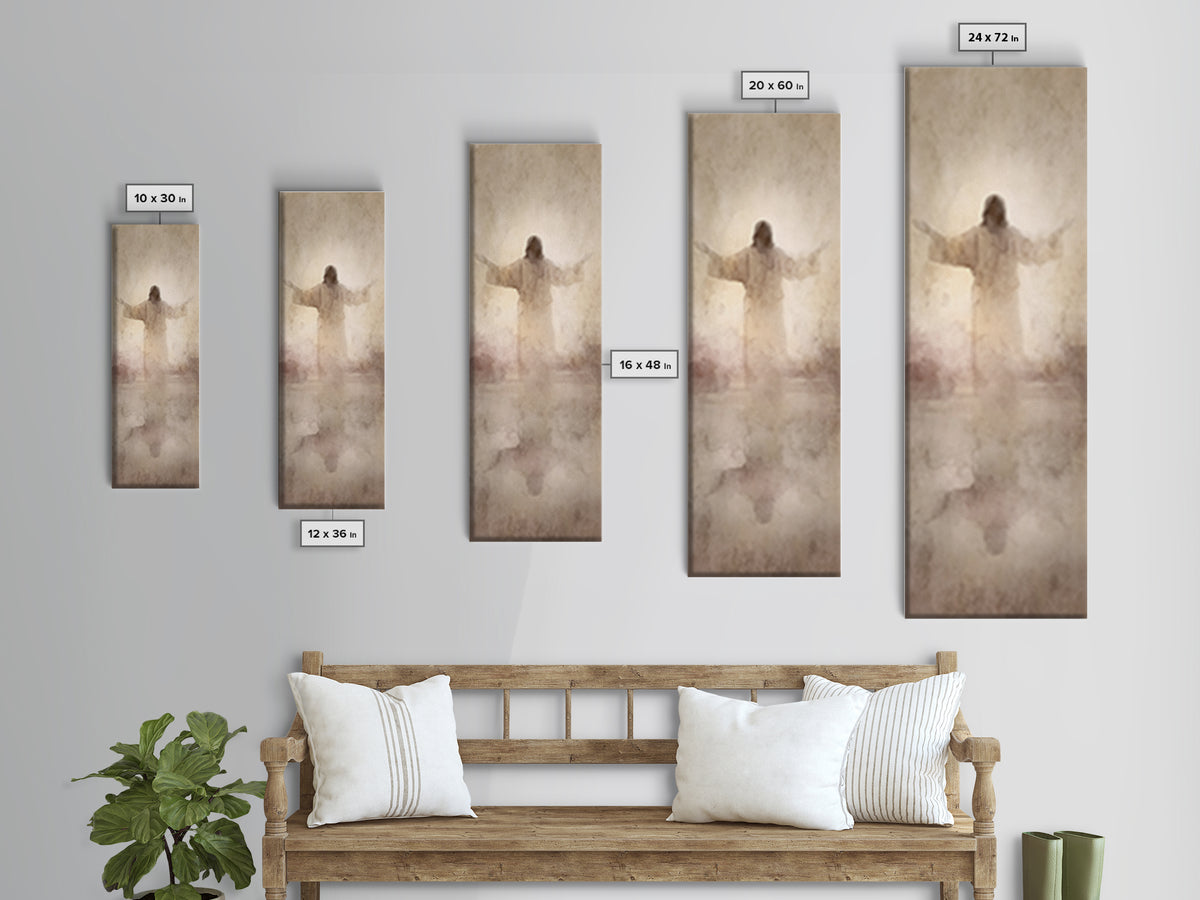 Radiant Dawn Calm | Framed Canvas Print | Narrow Art | Christian Art Canvas | Jesus Painting | Christian Christmas Art | Modern Christian A