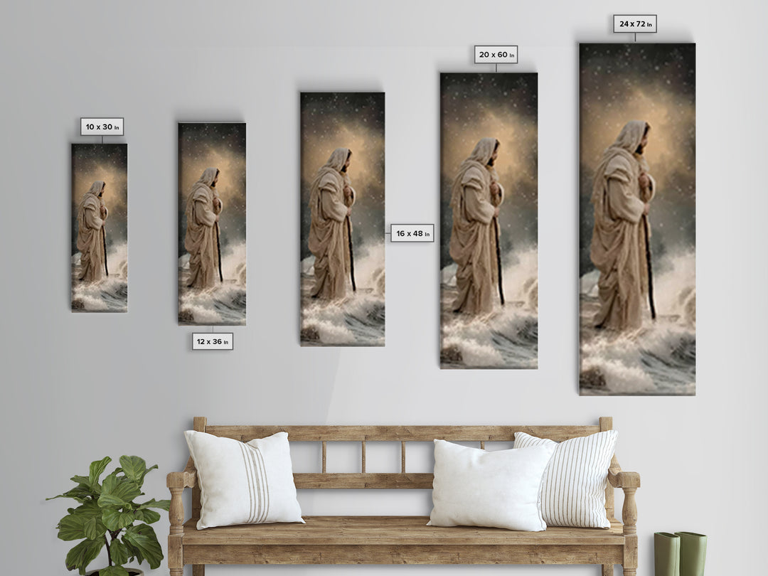 Stormless Horizon Light – Framed Canvas Print – Skinny Art – Jesus Painting – Christian Art – Christian Wall Art – Christian Christmas Art