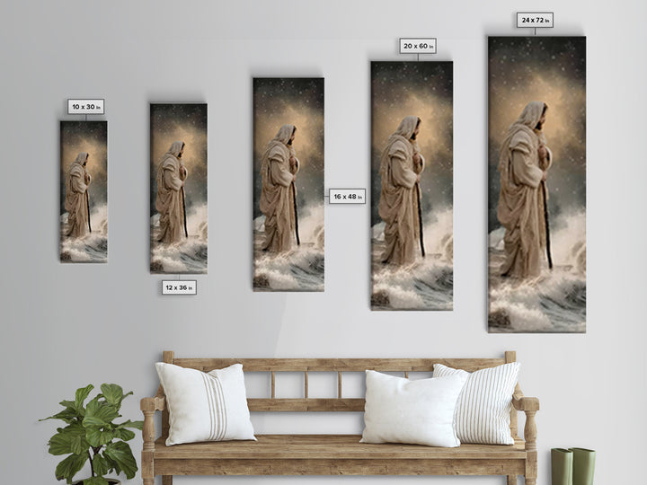Stormless Horizon Light – Framed Canvas Print – Skinny Art – Jesus Painting – Christian Art – Christian Wall Art – Christian Christmas Art